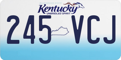 KY license plate 245VCJ