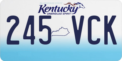 KY license plate 245VCK