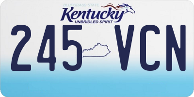 KY license plate 245VCN