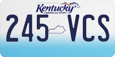 KY license plate 245VCS