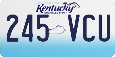KY license plate 245VCU
