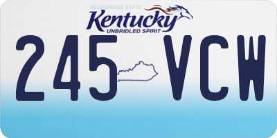 KY license plate 245VCW