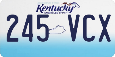 KY license plate 245VCX