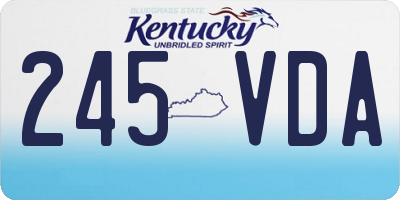 KY license plate 245VDA