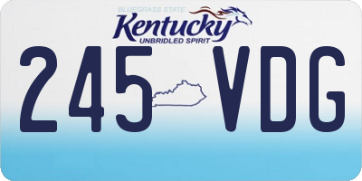 KY license plate 245VDG