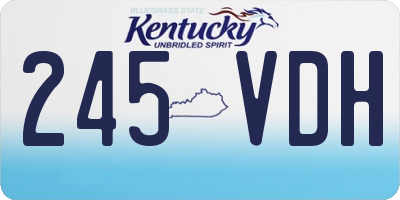 KY license plate 245VDH