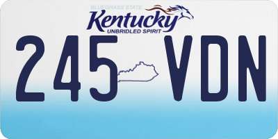 KY license plate 245VDN