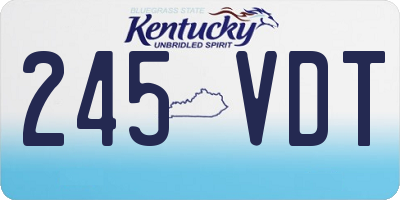 KY license plate 245VDT