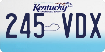KY license plate 245VDX