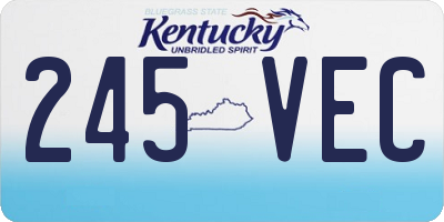 KY license plate 245VEC