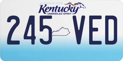 KY license plate 245VED