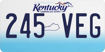KY license plate 245VEG