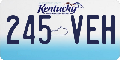 KY license plate 245VEH