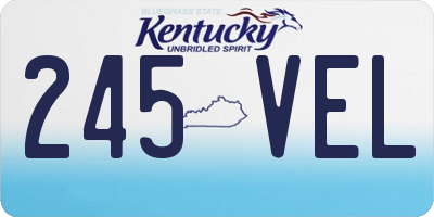 KY license plate 245VEL