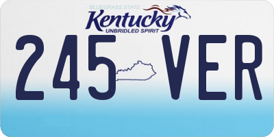 KY license plate 245VER
