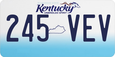 KY license plate 245VEV
