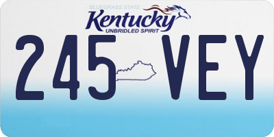 KY license plate 245VEY