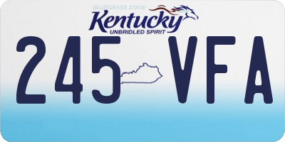 KY license plate 245VFA