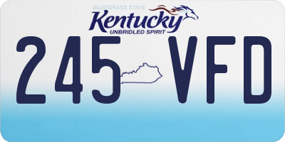 KY license plate 245VFD