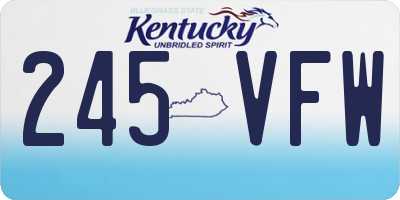 KY license plate 245VFW