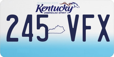 KY license plate 245VFX