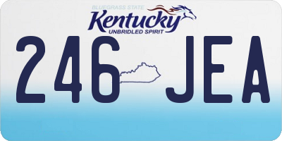 KY license plate 246JEA