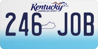 KY license plate 246JOB