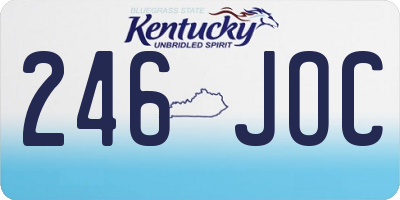 KY license plate 246JOC