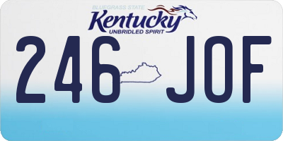 KY license plate 246JOF
