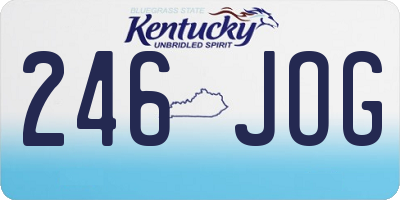 KY license plate 246JOG
