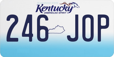 KY license plate 246JOP