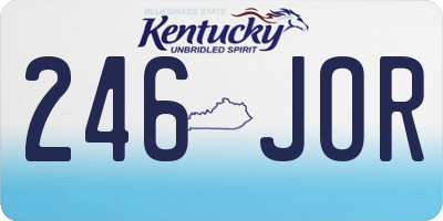 KY license plate 246JOR