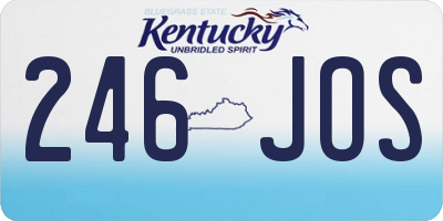 KY license plate 246JOS