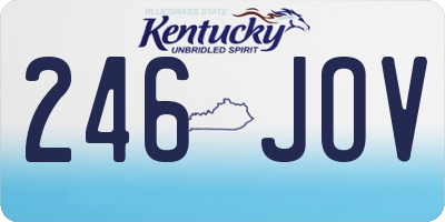 KY license plate 246JOV