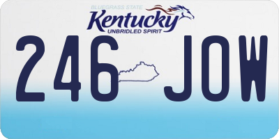 KY license plate 246JOW