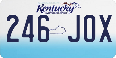 KY license plate 246JOX