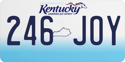 KY license plate 246JOY