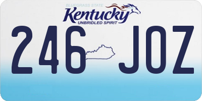 KY license plate 246JOZ