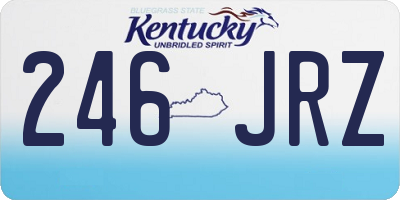 KY license plate 246JRZ