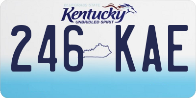 KY license plate 246KAE