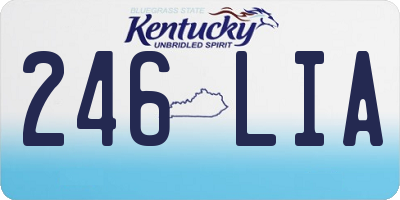 KY license plate 246LIA