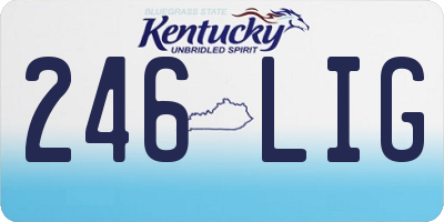 KY license plate 246LIG
