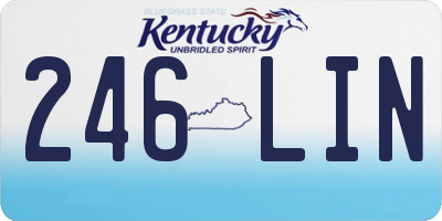KY license plate 246LIN