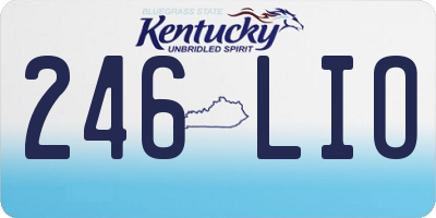 KY license plate 246LIO