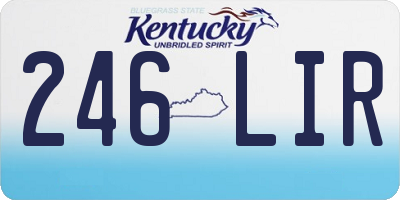 KY license plate 246LIR