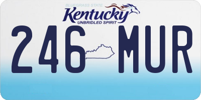 KY license plate 246MUR