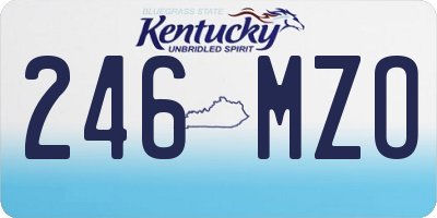 KY license plate 246MZO