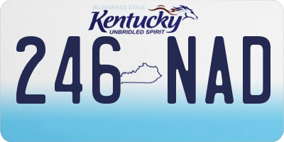 KY license plate 246NAD