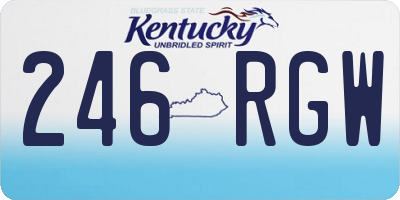 KY license plate 246RGW