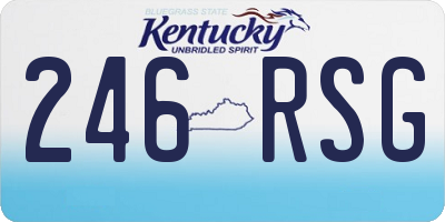 KY license plate 246RSG